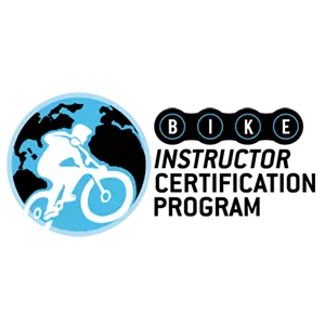 A mountain bike logo featuring a person riding a bike in Squamish