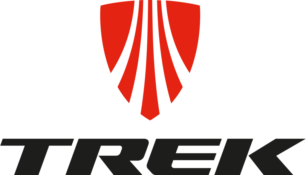 Demo Centre 1 Logo of trek bicycle corporation with a red and white emblem above the brand name on a black background.
